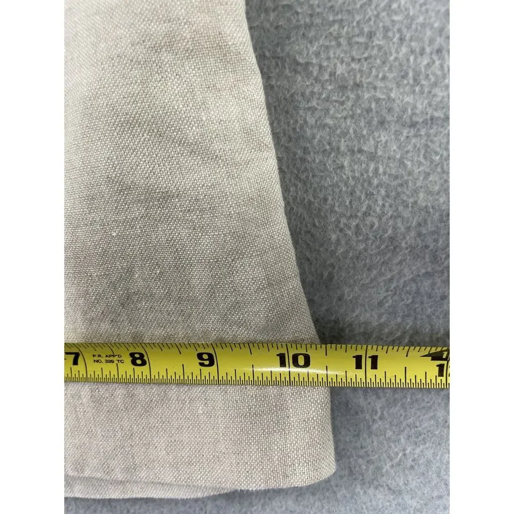 Talbots Petites 14P Pure Irish Linen Beige Cropped Wide Leg Capri Belted Pants